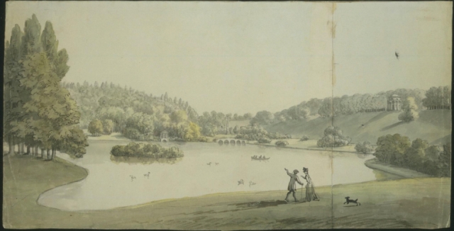 View of Stourhead Garden, Wiltshire - Copplestone Warre Bamfylde 1770s