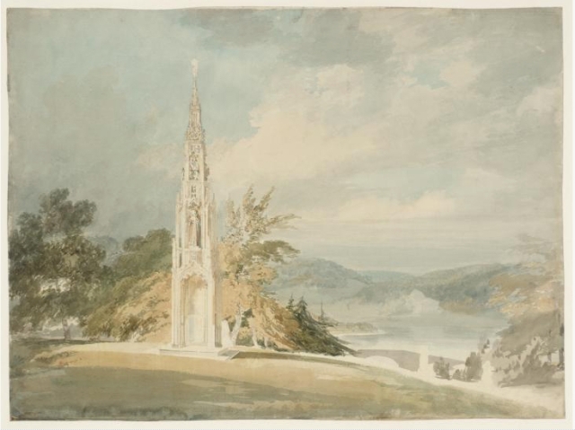 Stourhead: The Gothic Cross above the Lake - Joseph Mallord William Turner 1798